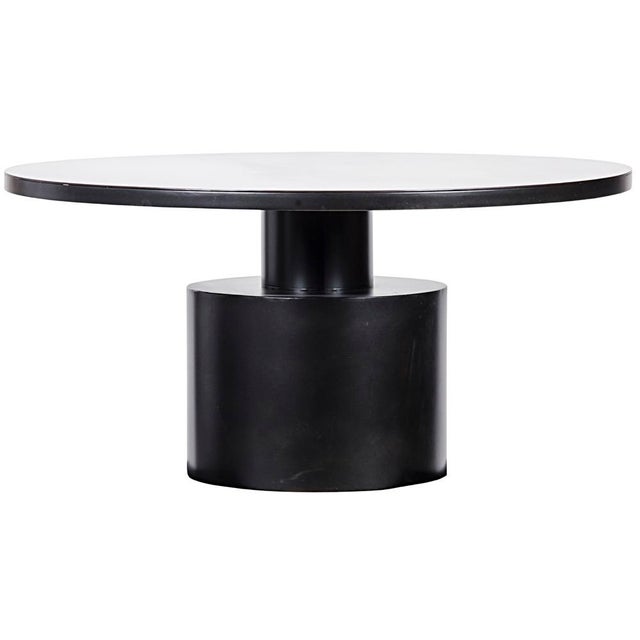 Contemporary Marlow Dining Table, Black Metal For Sale - Image 3 of 3