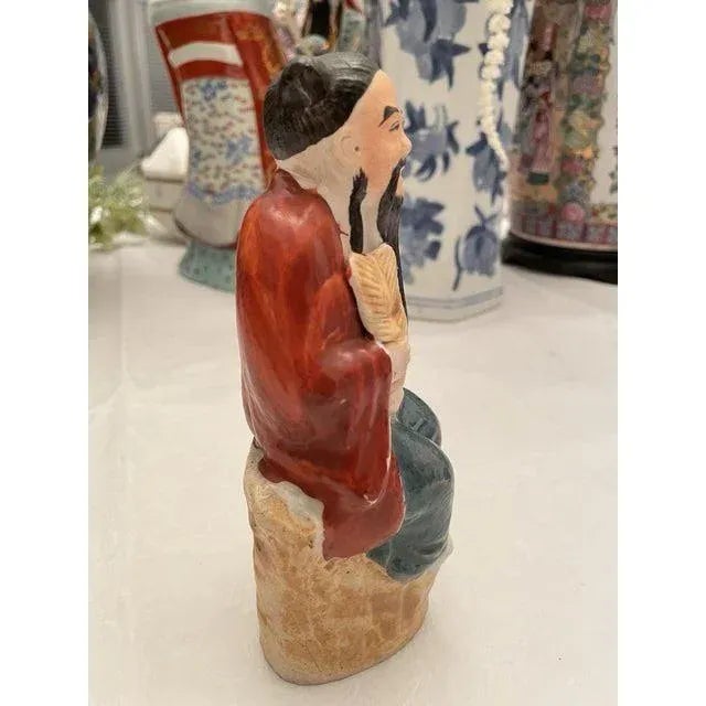 Early 20th Century Antique Chinese Export Collector’s Polychrome Figure For Sale - Image 5 of 9