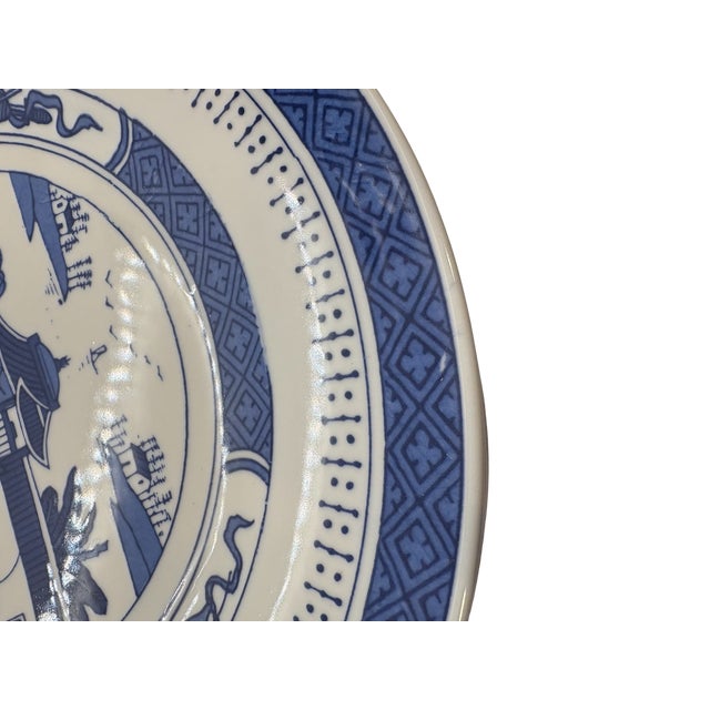 Mid 20th Century Imperial Standard China Blue and White Chinoiserie Plates — Set of 8 For Sale - Image 16 of 17