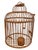 1970s Vintage Asian Round Bird Cage Bamboo & Carved Wood Hanging or Tabletop For Sale - Image 5 of 7