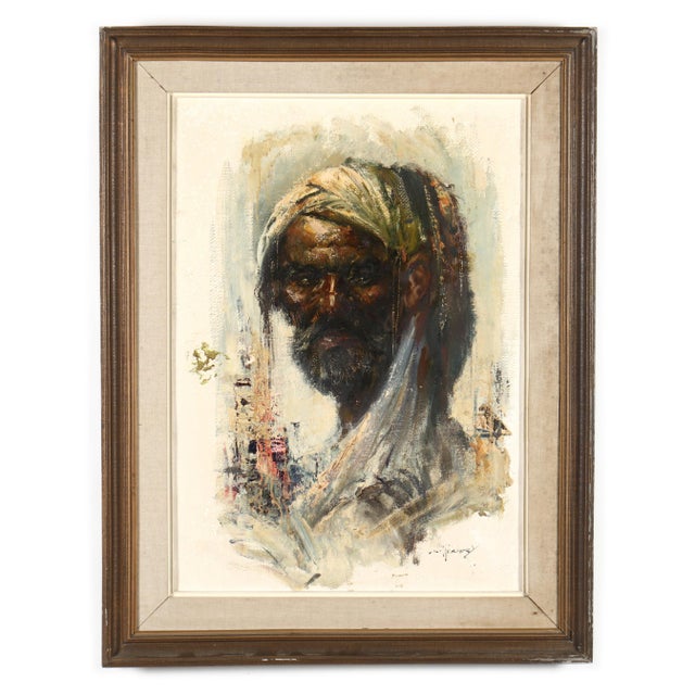 Cyrus Afsary (Iranian/American, b. 1941), pair of portraits oil on canvas, both signed at lower right, the portrait of a...