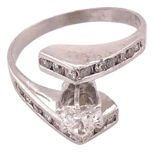 14 Karat White Gold Engagement Ring / Bridal Ring 1 Carat Total Diamond Weight