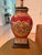 Wood Late 20th Century Hand-Painted Oxblood Red Asian Chinoiserie Ceramic Table Lamp With Shade For Sale - Image 7 of 9
