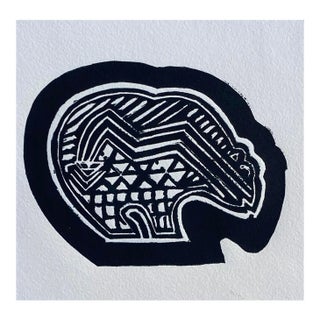 1998 Sara Messmer Bearly Bear Block Print For Sale
