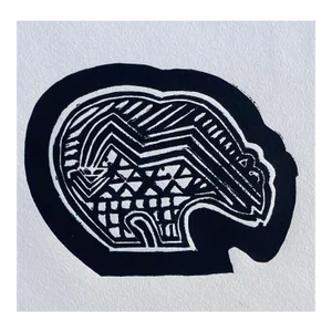 1998 Sara Messmer Bearly Bear Block Print