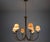 Cream Large Brass Six-Arm Chandelier with Fabric Shades, Germany, 1970s For Sale - Image 8 of 10