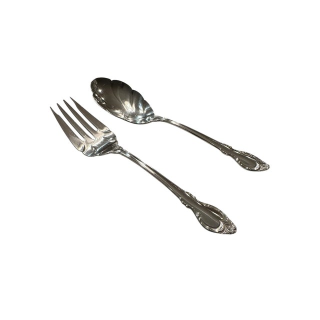 Vintage Fork Spoon Holmes & Edward’s Silverplate Serving Set- a Pair For Sale - Image 10 of 10