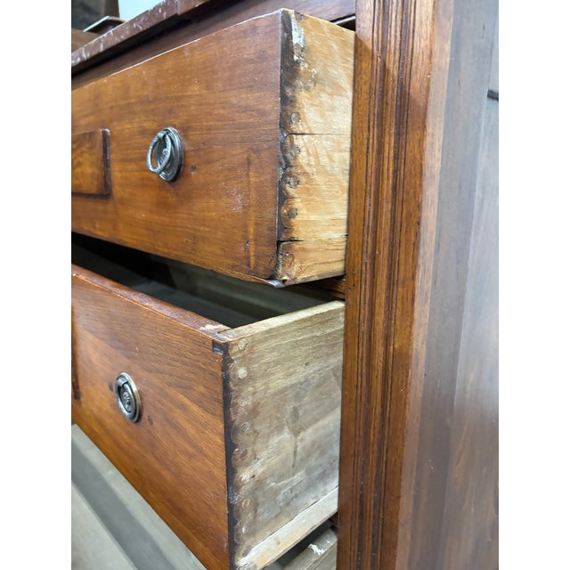 Brown Antique Victorian Eastlake Marble Inlay Gentleman’s Chest Dresser Commode For Sale - Image 8 of 11