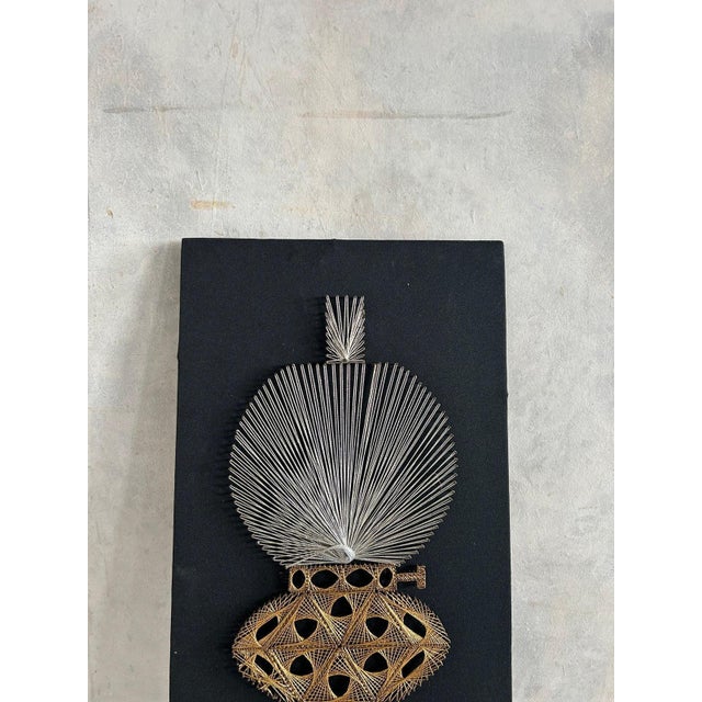 Mid-Century Black and Gold Oil Lamp String Artwork For Sale - Image 10 of 13