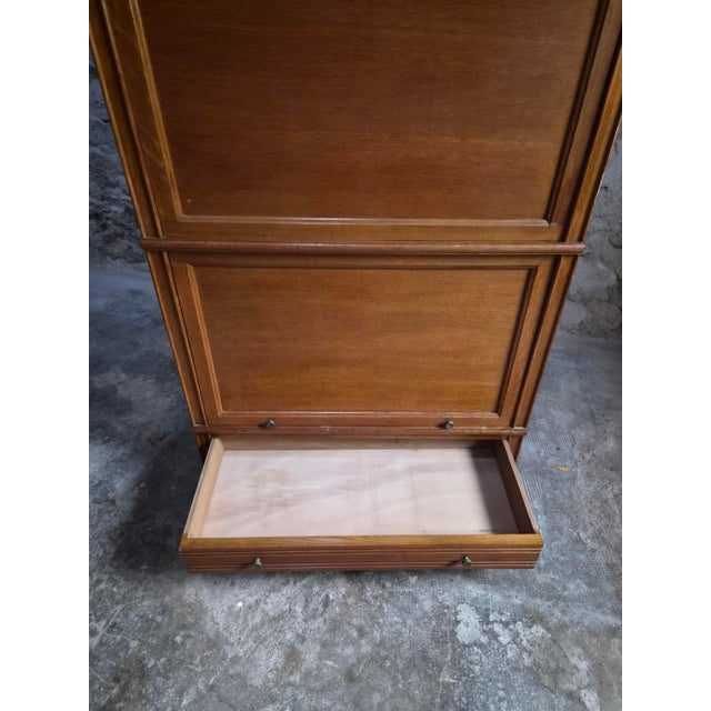 French Modular Oak Secretary Desk with Bookcase & Vitrine from Martin Dupuis, 1950s For Sale - Image 11 of 18