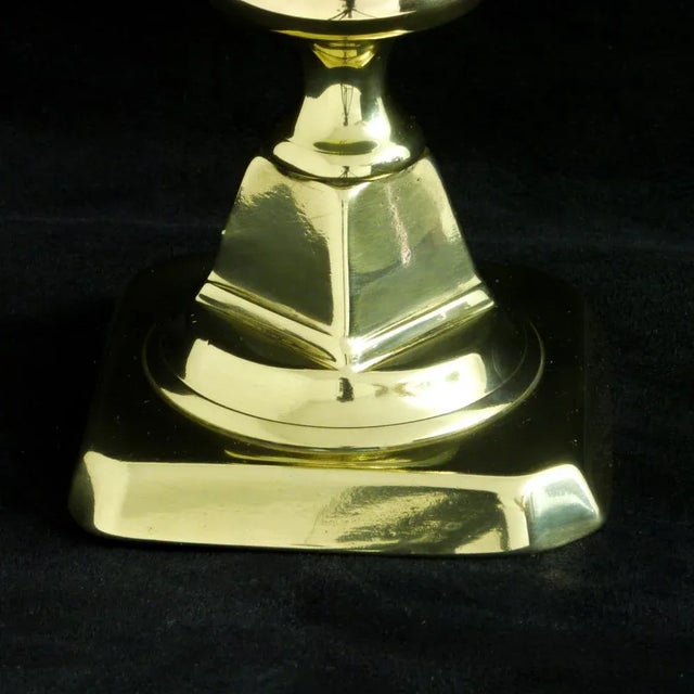 Victorian Knop-Stemmed Brass Candlesticks, Set of 2 For Sale - Image 9 of 10