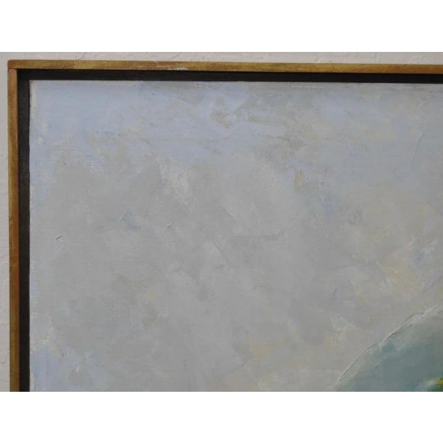 Mid 20th Century 1950s Bradford Burton Mid-Century Modern Abstract Landscape Oil Painting For Sale - Image 5 of 8