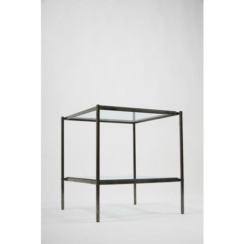 Coffee table with a chrome-plated brass frame and two thick glass shelves. Manufactured by azucena. Date: 1960s....