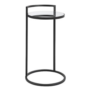 Iron & Mirror Round Accent Table For Sale