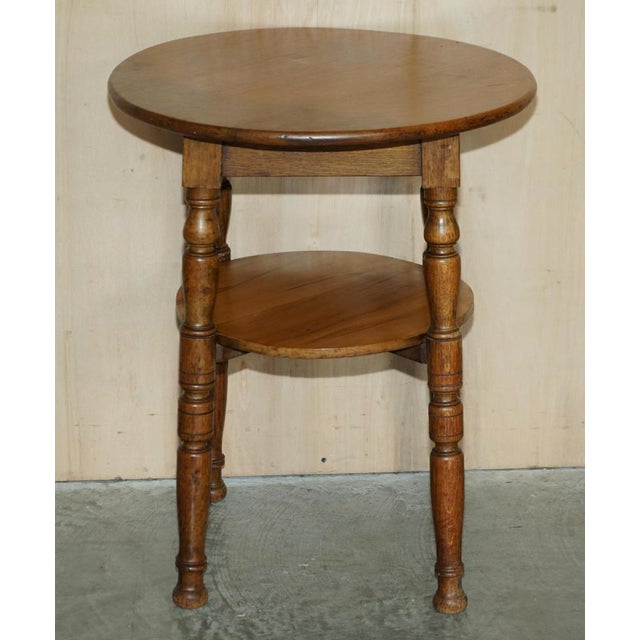 English Oak Side Table with Turned Legs, 1900s For Sale - Image 13 of 14