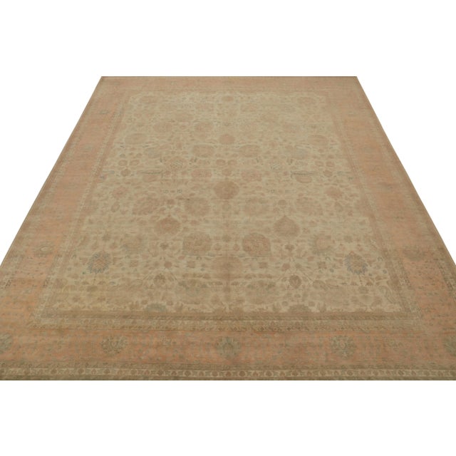 Traditional Rug & Kilim’s Classic Persian Style Rug in Beige-Brown With Pink Floral Patterns For Sale - Image 3 of 7