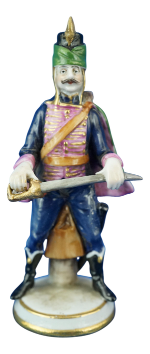 Miniature Hussar Soldier Sculpture in Porcelain from Real Casa Ferdinandea - Ginori,19th Century, Italy, 19th Century