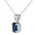Contemporary 14K White Gold 6x4MM Oval Shaped Shaped Blue Sapphire Solitaire Pendant Necklace For Sale - Image 3 of 5
