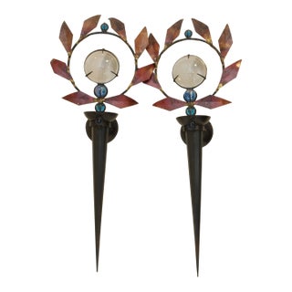 Marc Brazier-Jones Olympia Sconces Pair 1990 Signed For Sale