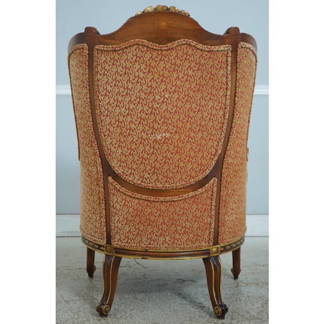 Pair of Louis XV Style Carved Bergere Wing Chairs For Sale - Image 4 of 18