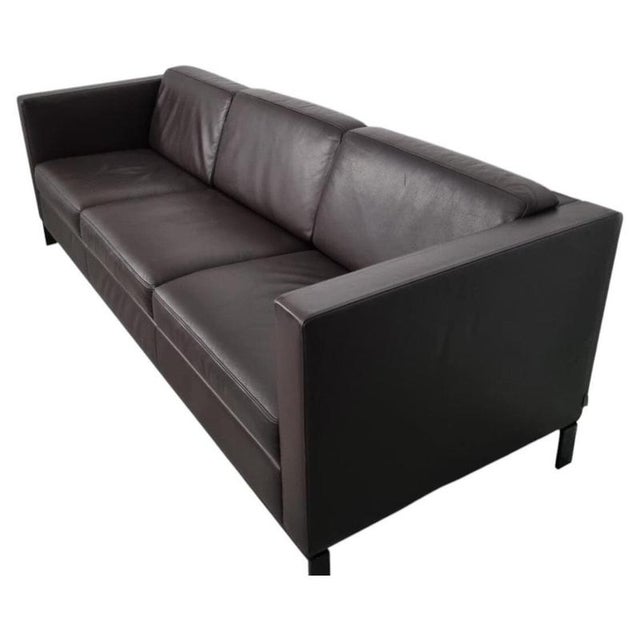 Foster 500 Three-Seater Sofa Upholstered in Chocolate Leather by Norman Foster for Walter Knoll For Sale - Image 3 of 7