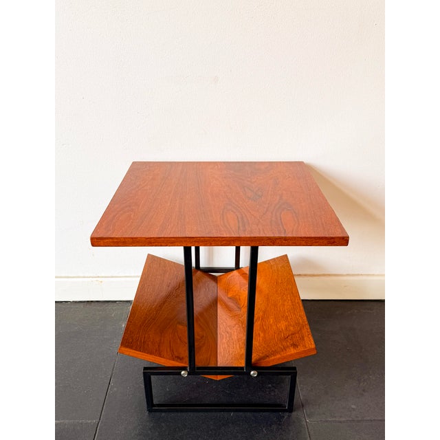 Mid-Century Modern Magazine Table in Wood and Black Metal, 1960s For Sale - Image 16 of 16