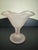 Vintage late 20th Century frosted pink glass dessert pedestal bowl.