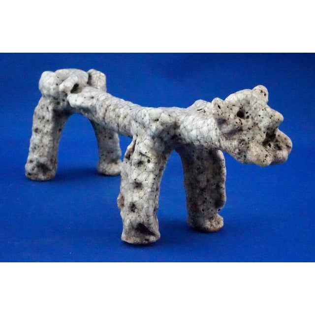 Carlo Zauli School, Stylized Dog, Italy, 1920s, Acid-Treated Ceramic For Sale - Image 11 of 18