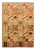 1990s Shabby Chic Tan/Red Hand-Knotted Wool Rug -3'0 X 5'2 For Sale