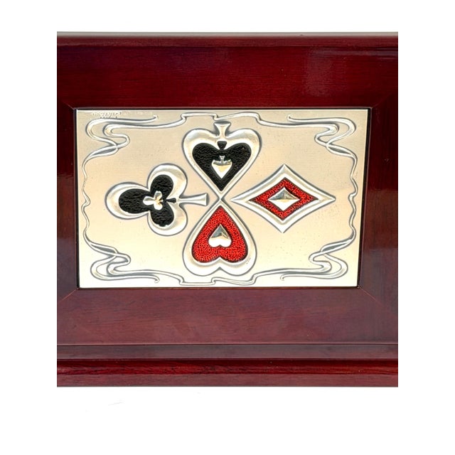 Wood Mid-Century Modern Sterling Silver & Enamel Playing Card Box, Castellini, Italy For Sale - Image 7 of 18