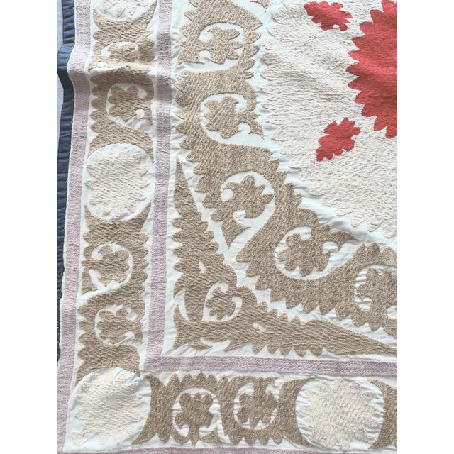 Mid-Century Modern Asian Suzani Tablecloth For Sale - Image 3 of 8