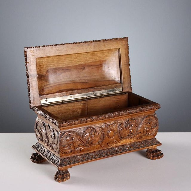 Neo-Renaissance Walnut Casket For Sale - Image 5 of 9
