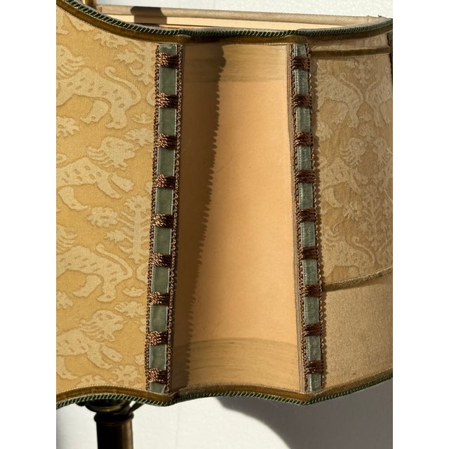 Late 20th Century Pair Lamps Custom Fortuny Shades For Sale - Image 9 of 17