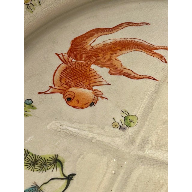 Mid 20th Century Large 23” Blue and White Chinoiserie Imari Style Foot Bath Jardiniere For Sale - Image 10 of 12