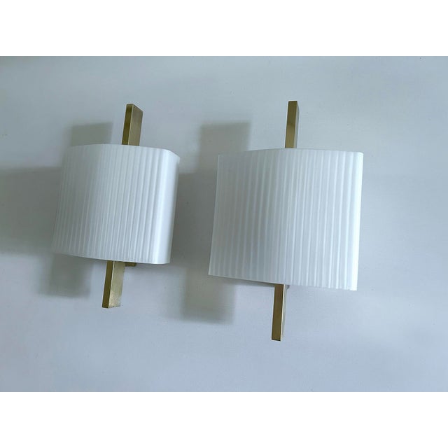 Mid-Century Modern Vintage Space Age Brass Sconces from Hillebrand Lighting, 1960s, Set of 2 For Sale - Image 3 of 18
