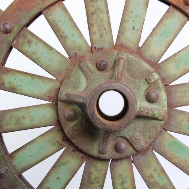 Rustic Vintage Rustic Industrial Iron Farm Tiller on Stand For Sale - Image 3 of 6