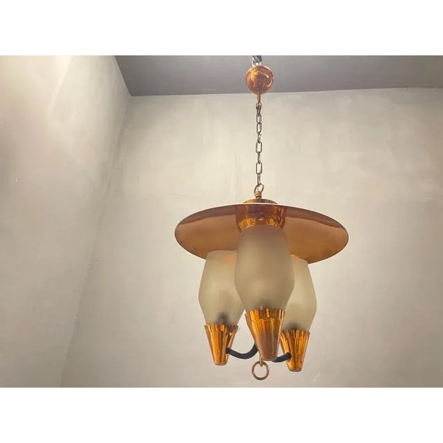 Metal Vintage Copper Light Pendant, 1970s For Sale - Image 7 of 9