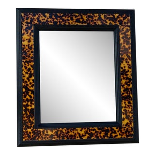 Turtle Shell Lucite Faux Framed Turtle Mirror For Sale