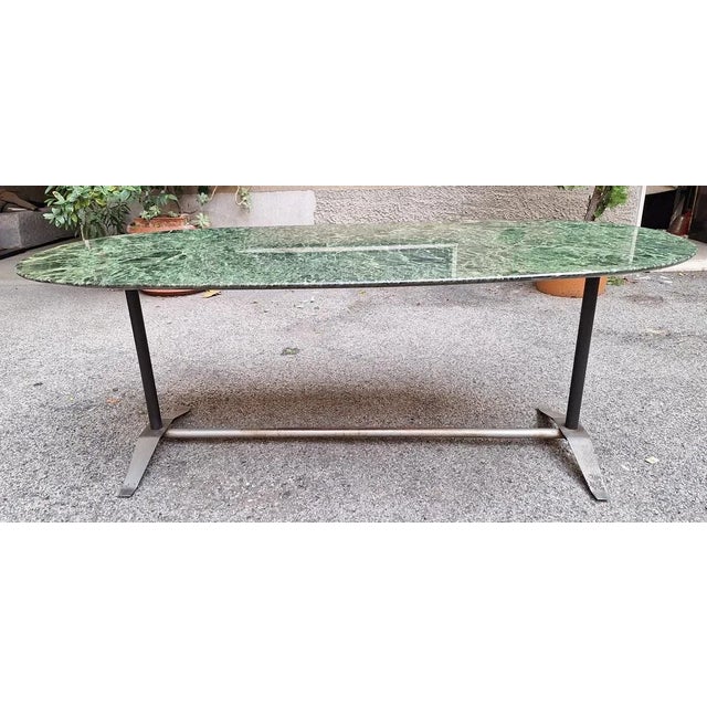 Mid-Century Modern Dining Table with Alpi Green Top by Gio Ponti and Alberto Rosselli for Rima, 1950s For Sale - Image 3 of 5
