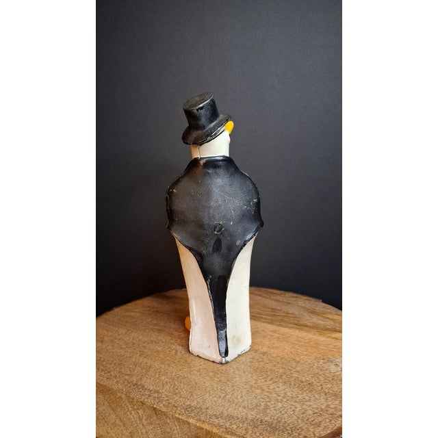 Antique Hubley #463 Cast Iron Dapper Penguin Top Hat Bow Tie Doorstop Circa 1930s For Sale - Image 15 of 18