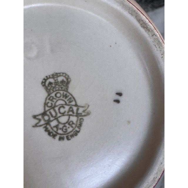 Raspberry Pink Charlotte Rhead 1930's Made in England Oyster Pattern Crown Ducal Vase For Sale - Image 8 of 13