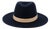 Janessa Leoné Navy Wool Fedora With Caramel Leather Band - New For Sale