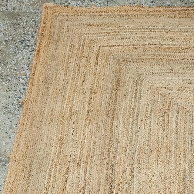 Textile Handwoven Natural Jute Rectangular Minimalist Doormat Rug For Sale - Image 7 of 12