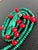 Contemporary Artisan Genuine Malachite Necklace With Large Sculptural Pendant and Red Bamboo Seeds Detail For Sale - Image 3 of 17