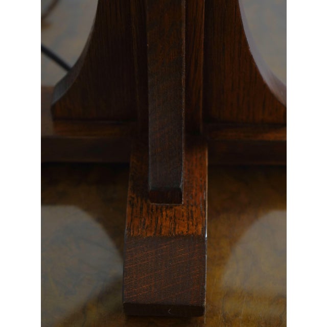 Brown Stickley Arts & Crafts Slag Glass Table Lamp For Sale - Image 8 of 13