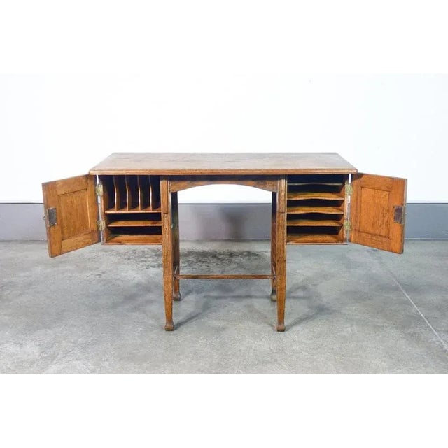 Oak Desk with Compartments, Early 1900s For Sale - Image 5 of 18