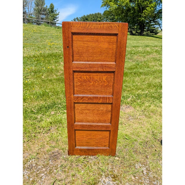 1920s Antique Quarter Sawn Oak Four Drawer File Cabinet 1920s Lot 1 For Sale - Image 5 of 18