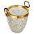 Champagne Bucket in Crystal and Brass Transparent Color France 20th Century. with removable handle from top to bottom