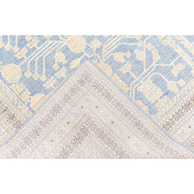 Modern Samarkand Rug Doris Leslie Blau Size: 12'0" × 16'8" (365 × 508 cm) Color: Beige, Blue, Cream Construction: Knotted...
