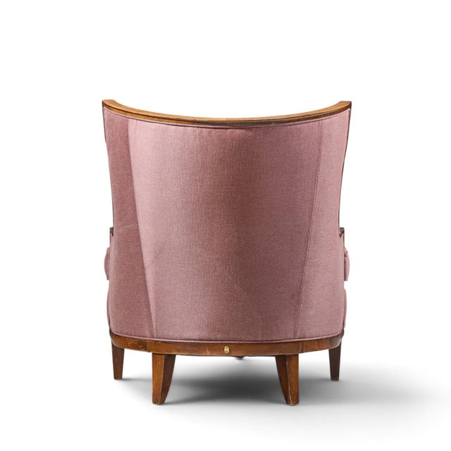 Barbara Barry for Henredon Walnut Lounge Chairs - Pair For Sale - Image 9 of 13